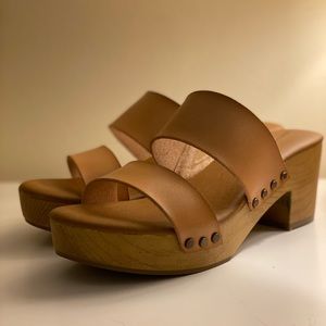 Tan wedge sandals